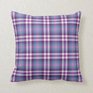 Pink and Purple Plaid/Tartan Throw Pillow