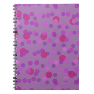 pink and purple polka dot notebook