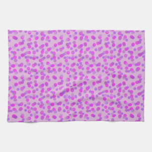 pink and purple polka dot tea towel