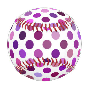 Pink and Purple Polka Dots Baseball