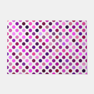 Pink and Purple Polka Dots Doormat