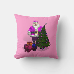 Pink And Purple Santa Claus Cushion
