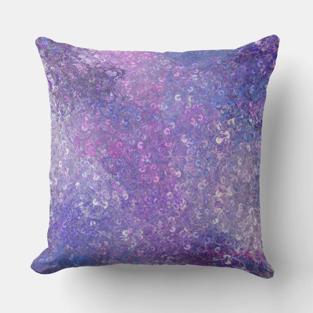 Pink And Purple Sequins Bling  Cushion (Front)