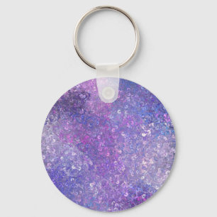 Pink And Purple Sequins Bling Key Ring