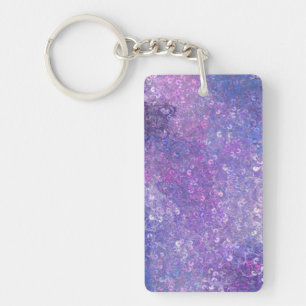 Pink And Purple Sequins Bling Key Ring