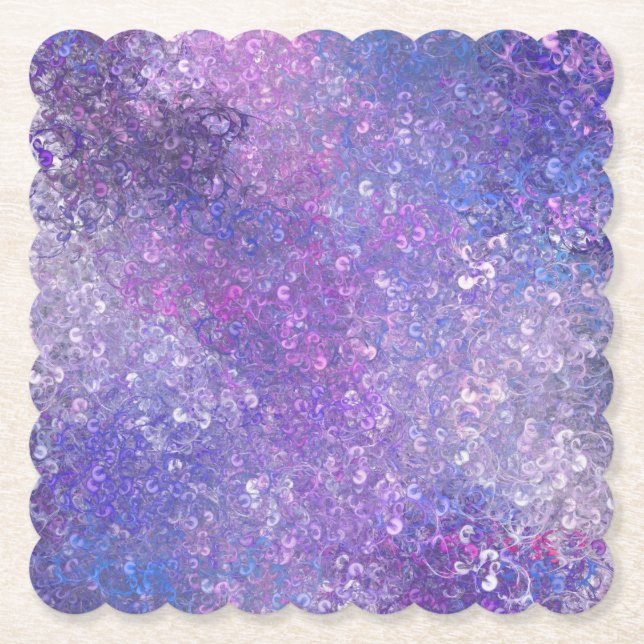 Pink And Purple Sequins Bling  Paper Coaster (Front)