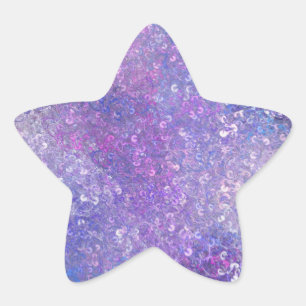 Pink And Purple Sequins Bling Star Sticker