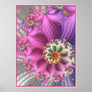 Pink and Purple Silky Fractal Poster