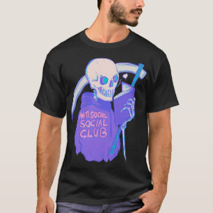 Pink And Purple Skeleton Grim Reaper - Anti Social T-Shirt