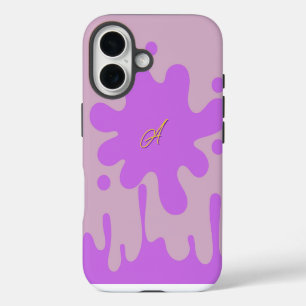 Pink and Purple Splash Theme iPhone 16 Case