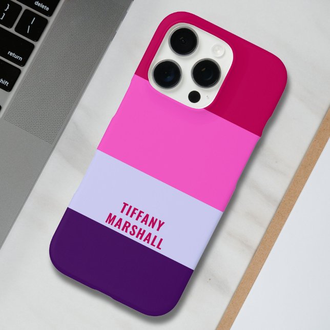 Pink and Purple Stripes Pattern Tote Bag Case-Mate iPhone Case (Creator Uploaded)