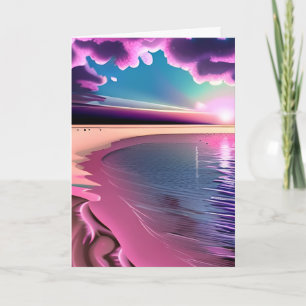 Pink and Purple Sunset Happy Anniversary Card