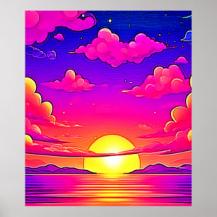 Pink and Purple Sunset Poster