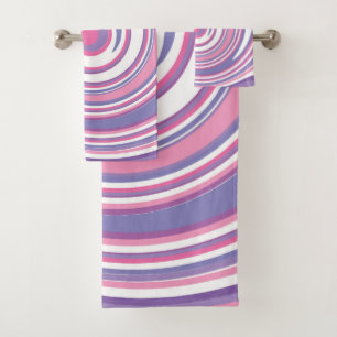 Pink and purple swirl pattern  bath towel set