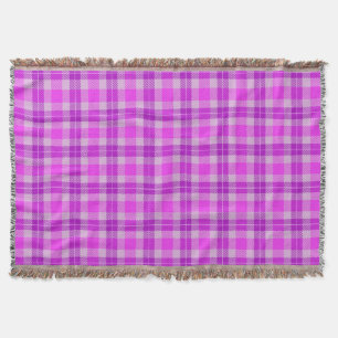Pink and Purple Tartan Plaid Throw Blanket