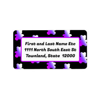 Pink and Purple Teddy Bear Gradient Label