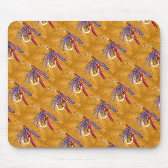 "Pink and Purple" ''Tiled Trout Fly Mousepad (Front)
