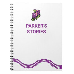 Pink and Purple Toy Train Kid's Stories Notebook