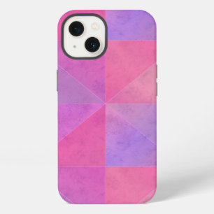 Pink and Purple Triangles Watercolor Art iPhone 13 Case