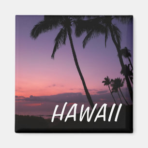 Pink and purple tropical Haswaii sunset magnet