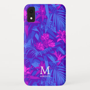 Pink and Purple Tropical Leaf Monogram  Case-Mate iPhone Case
