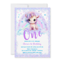 Pink and Purple Unicorn 1st birthday