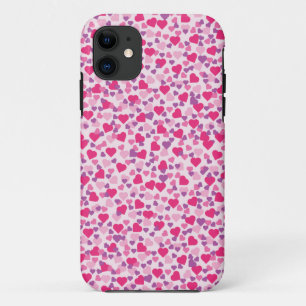 Pink and Purple Valentine Hearts Case-Mate iPhone Case