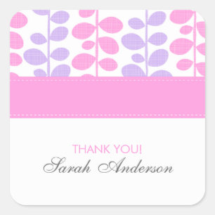 Pink and Purple Vines Square Sticker