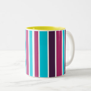 Pink And Purple violet Striped Two-Tone Coffee Mug