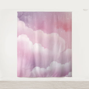 Pink and Purple Watercolor Clouds Tapestry