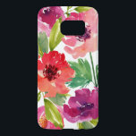 Pink and Purple Watercolor Floral<br><div class="desc">Pretty and feminine,  this case features a combination of pink and purple watercolor flowers with green leaves.</div>