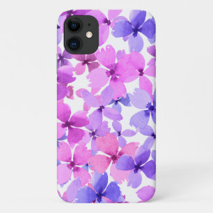 Pink and Purple Watercolor Flowers Case-Mate iPhone Case