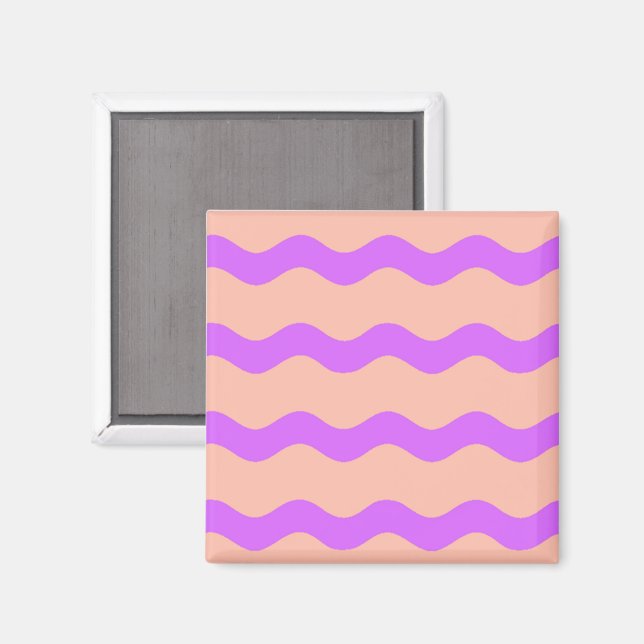 Pink and purple waves pattern magnet (Front/Back)
