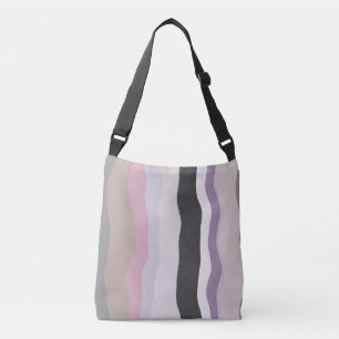 Pink and Purple Wavy Stripes Crossbody Bag