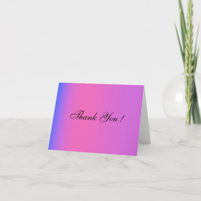 Pink and Purple Wedding Blank Thank You Cards (Front)