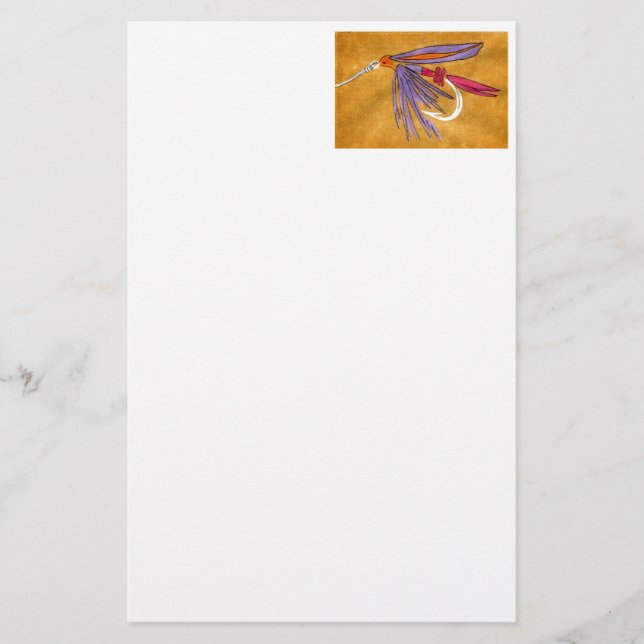 "Pink and Purple" Wet Fly Stationery (Front)