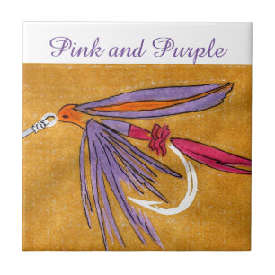 "Pink and Purple" wet fly tile. Tile