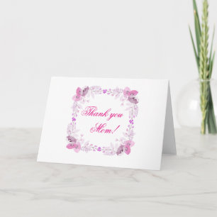Pink and Purple Wreath of Flowers Holiday Card