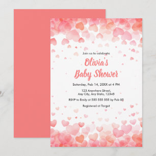 Pink and Red A Little Sweetheart Baby Shower  Invitation