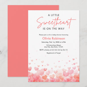 Pink and Red A Little Sweetheart Baby Shower Invitation