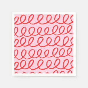 Pink and Red Abstract Paper Napkins