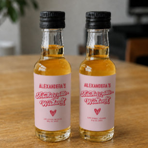 Pink and Red Bachelorette Weekend Party Liquor Bottle Label