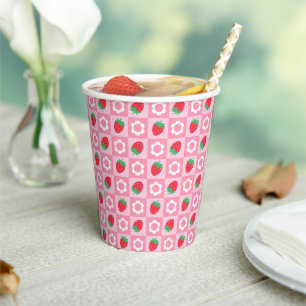 Pink and Red Berry First Birthday Party Paper Cups