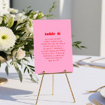 Pink and Red Bold Typography Table Seating Chart<br><div class="desc">This vibrant and playful wedding table number card features a burst of colour! Chic and fun fonts paired with a cheerful bright pink background make this a joy to add to your wedding day. The design duplicates on the reverse side. Pair with the Blooming Joy wedding invitation collection for spring...</div>