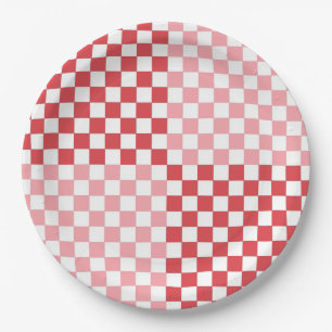 Pink and Red Chequered 9" Plate