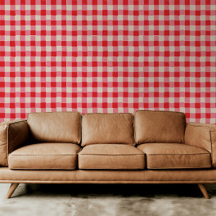 Pink and Red Chequered Plaid Wallpaper