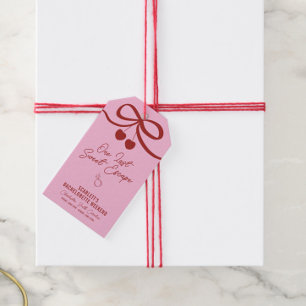Pink and Red Cherry Bachelorette Weekend Gift Tags