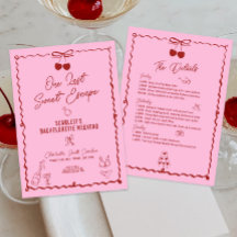 Pink and Red Cherry Bachelorette Weekend Itinerary
