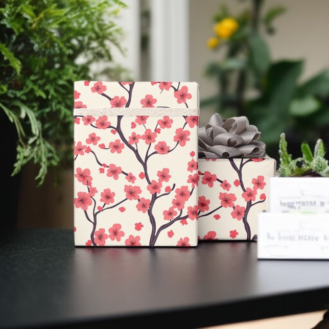 Pink and Red Cherry Blossom Wrapping Paper (Creator Uploaded)