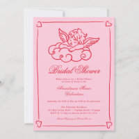 Pink and Red Cherub Whimsical Bridal Shower 